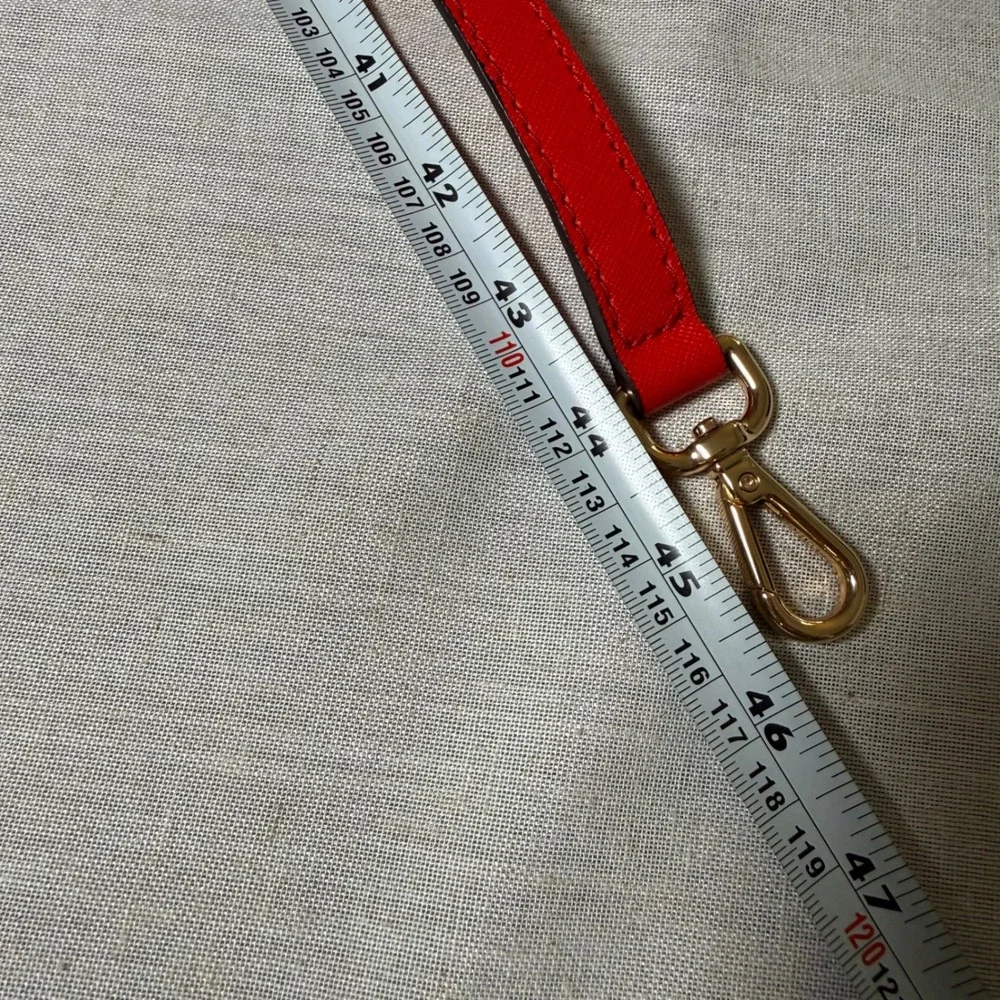 Michael Kors Red Saffiano Leather Adjustable Crossbody Bag Strap Gold Hardware